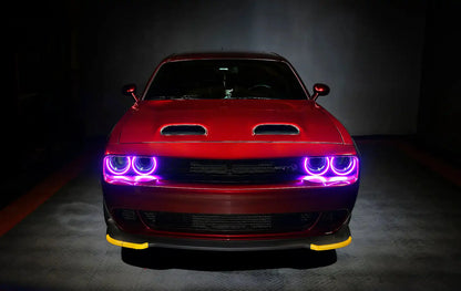 ORACLE Lighting 2015-2023 Dodge Challenger LED Surface Mount Headlight Halo Kit by ORACLE Lighting