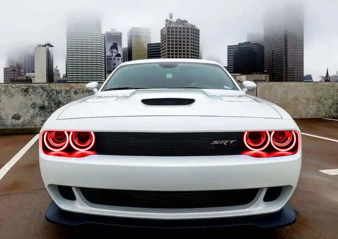 ORACLE Lighting 2015-2023 Dodge Challenger LED Surface Mount Headlight Halo Kit by ORACLE Lighting