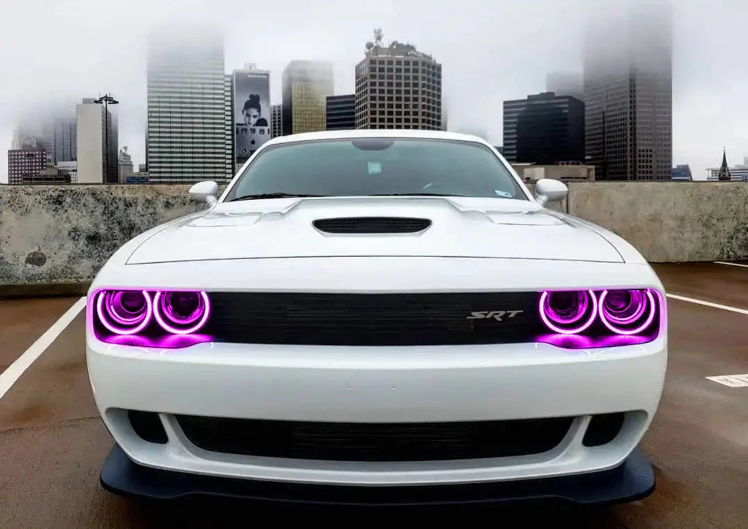 ORACLE Lighting 2015-2023 Dodge Challenger LED Surface Mount Headlight Halo Kit by ORACLE Lighting