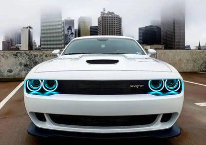 ORACLE Lighting 2015-2023 Dodge Challenger LED Surface Mount Headlight Halo Kit by ORACLE Lighting