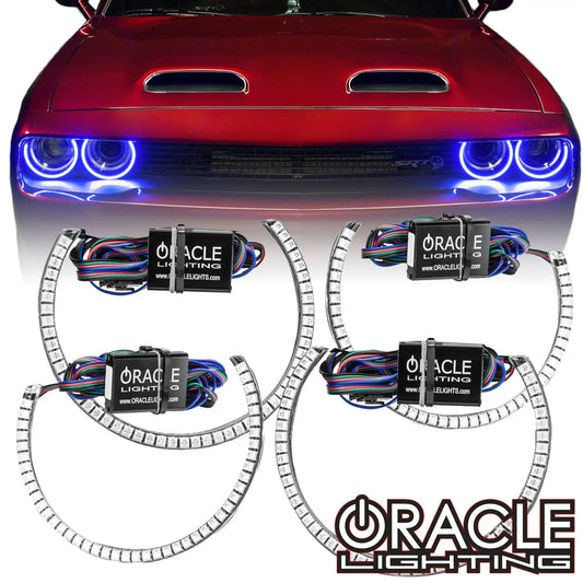 ORACLE Lighting 2015-2023 Dodge Challenger LED Surface Mount Headlight Halo Kit by ORACLE Lighting