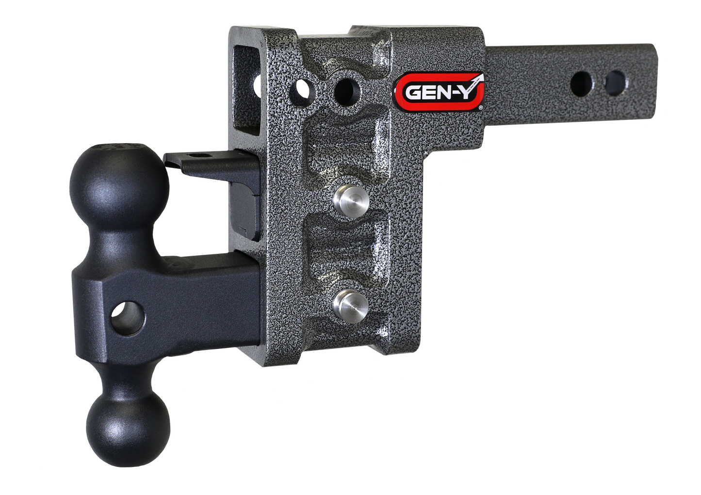 MEGA-DUTY 2" Shank 5" Drop 1.5K TW 10K Hitch with Dual-Ball & Pintle Lock by GEN-Y Hitch