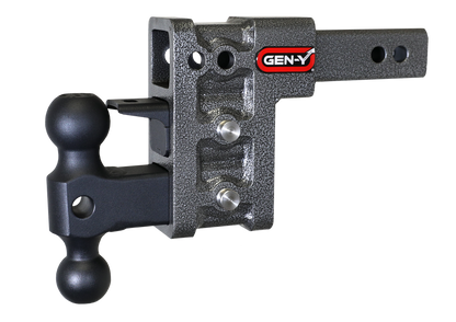MEGA-DUTY 2" Shank 5" Drop 1.5K TW 10K Hitch with Dual-Ball & Pintle Lock by GEN-Y Hitch