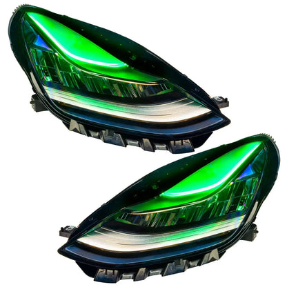 2017–20 Tesla Model 3 Headlights ColorSHIFT DRL Upgrade by ORACLE Lighting