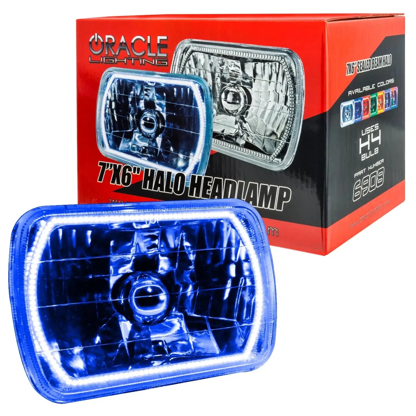 ORACLE Sealed Beam 7x6 H6054 Headlight with Pre-Installed SMD Halo by ORACLE Lighting