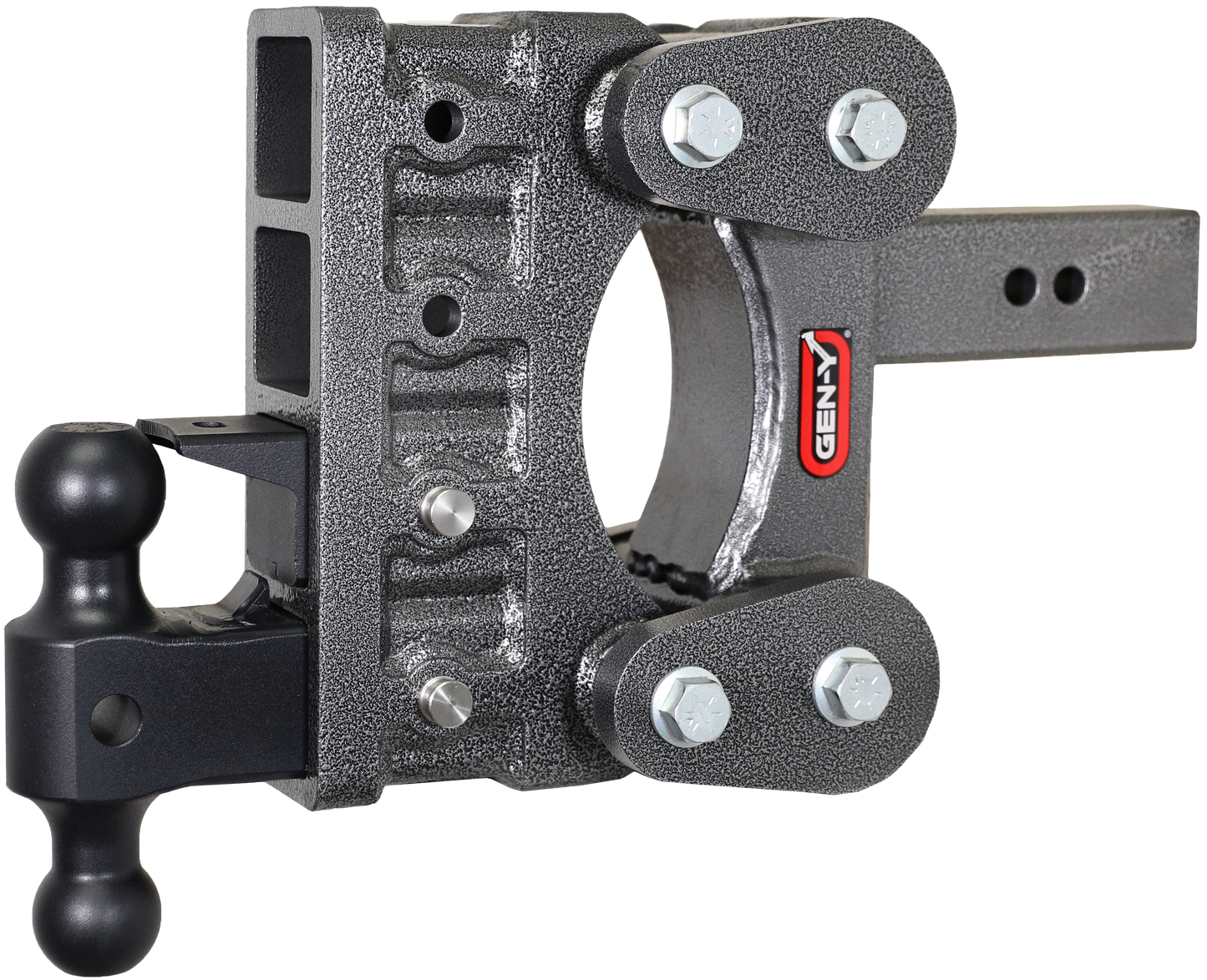 The BOSS TORSION-FLEX 2.5" Shank 6" Drop 2.4K TW 21K Hitch Dual-Ball Pintle Lock by GEN-Y Hitch