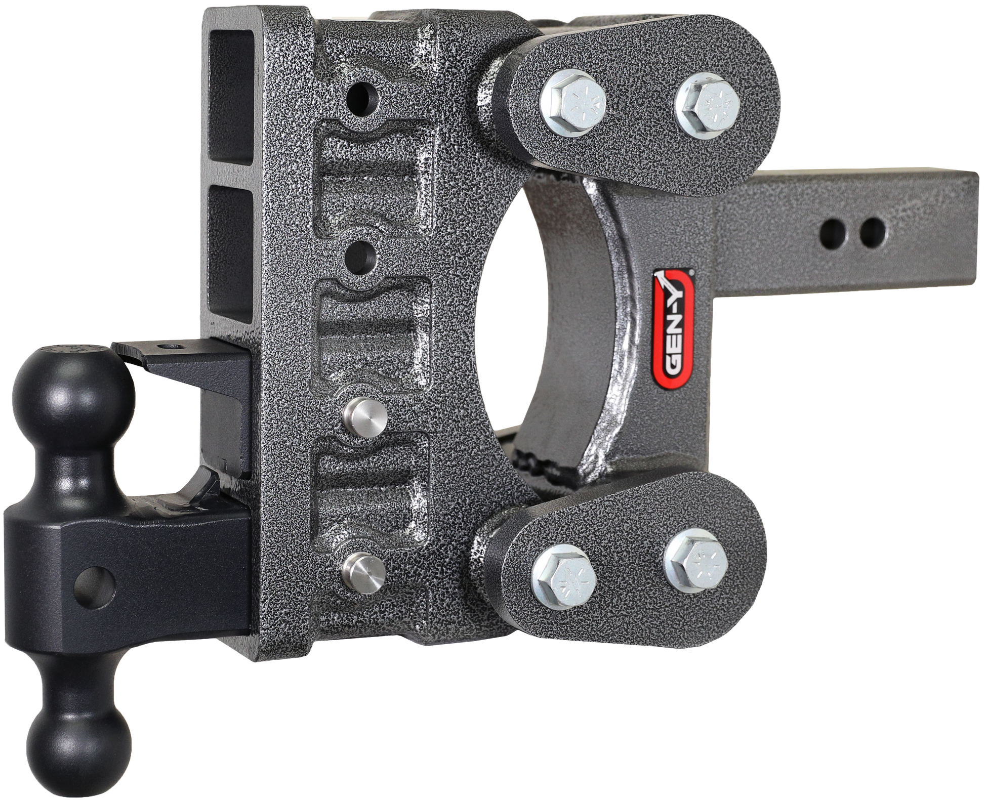 The BOSS TORSION-FLEX 2.5" Shank 6" Drop 2.4K TW 21K Hitch Dual-Ball Pintle Lock by GEN-Y Hitch
