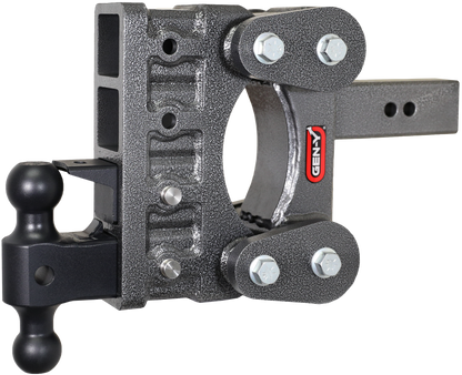 The BOSS TORSION-FLEX 2.5" Shank 6" Drop 2.4K TW 21K Hitch Dual-Ball Pintle Lock by GEN-Y Hitch