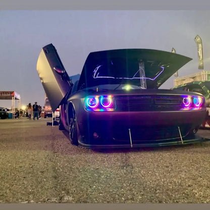 ORACLE Lighting 2008-2014 Dodge Challenger Dynamic ColorSHIFT Headlight Halo Kit - Standard Mount by ORACLE Lighting