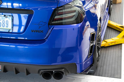 OLM Paint Matched/Gloss Black Rear Bumper Lip - World Rally Blue - 2015-2021 Subaru WRX / STI by OLM