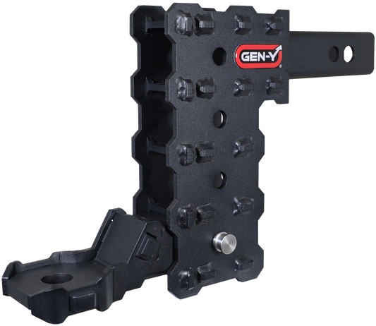 PHANTOM-X 2" Hollow Shank 7" Drop .7K TW 7K Hitch & GH-13051X Platinum Ball by GEN-Y Hitch
