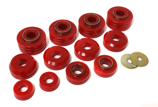Body Cab Mount Set; Red; Performance Polyurethane; by Energy Suspension