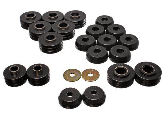 Body Cab Mount Set; Black; Performance Polyurethane; by Energy Suspension