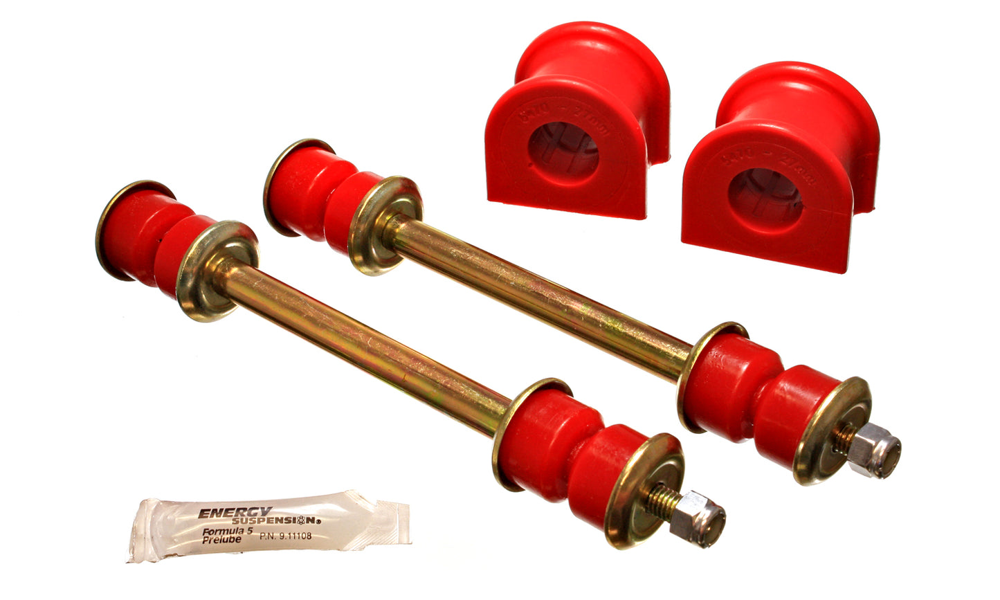 Sway Bar Bushing Set; Red; Front; 27mm; Performance Polyurethane; by Energy Suspension