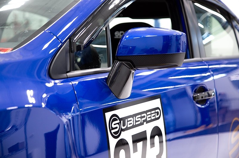 OLM LE Dry Carbon Fiber Lower Mirror Mount Cover - 2015-2021 Subaru WRX / STI / 2015-2017 Crosstrek by OLM
