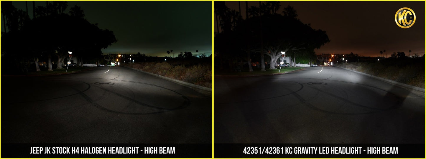 KC Headlights Gravity LED 7in 2-Light 1997-2006 Jeep Wrangler TJ by KC HiLiTES