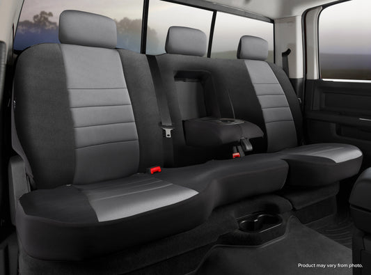 NP90 Series - Neoprene Custom Fit Rear Seat Cover- Black/Gray Center Panel by FIA