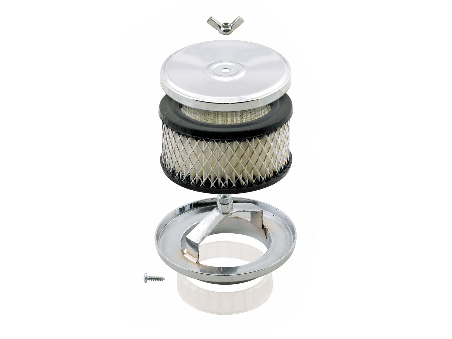 Mr. Gasket Air Cleaner - Deep Dish - 4 Inch x 2 Inch - Chrome by Mr Gasket