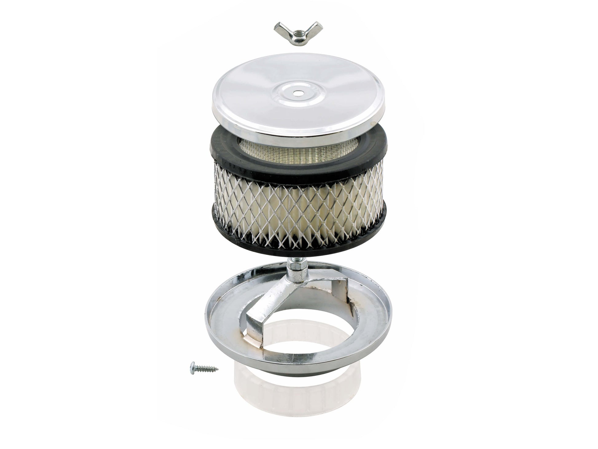 Mr. Gasket Air Cleaner - Deep Dish - 4 Inch x 2 Inch - Chrome by Mr Gasket
