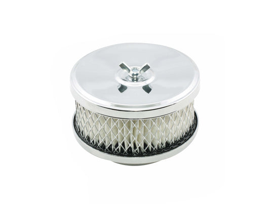 Mr. Gasket Air Cleaner - Deep Dish - 4 Inch x 2 Inch - Chrome by Mr Gasket