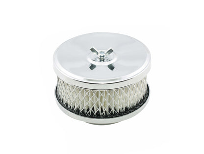 Mr. Gasket Air Cleaner - Deep Dish - 4 Inch x 2 Inch - Chrome by Mr Gasket