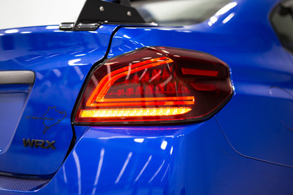 OLM Spec CR Tail Lights (Red Lens, Black Base) - 2015-2021 Subaru WRX & STI by MYX Automotive