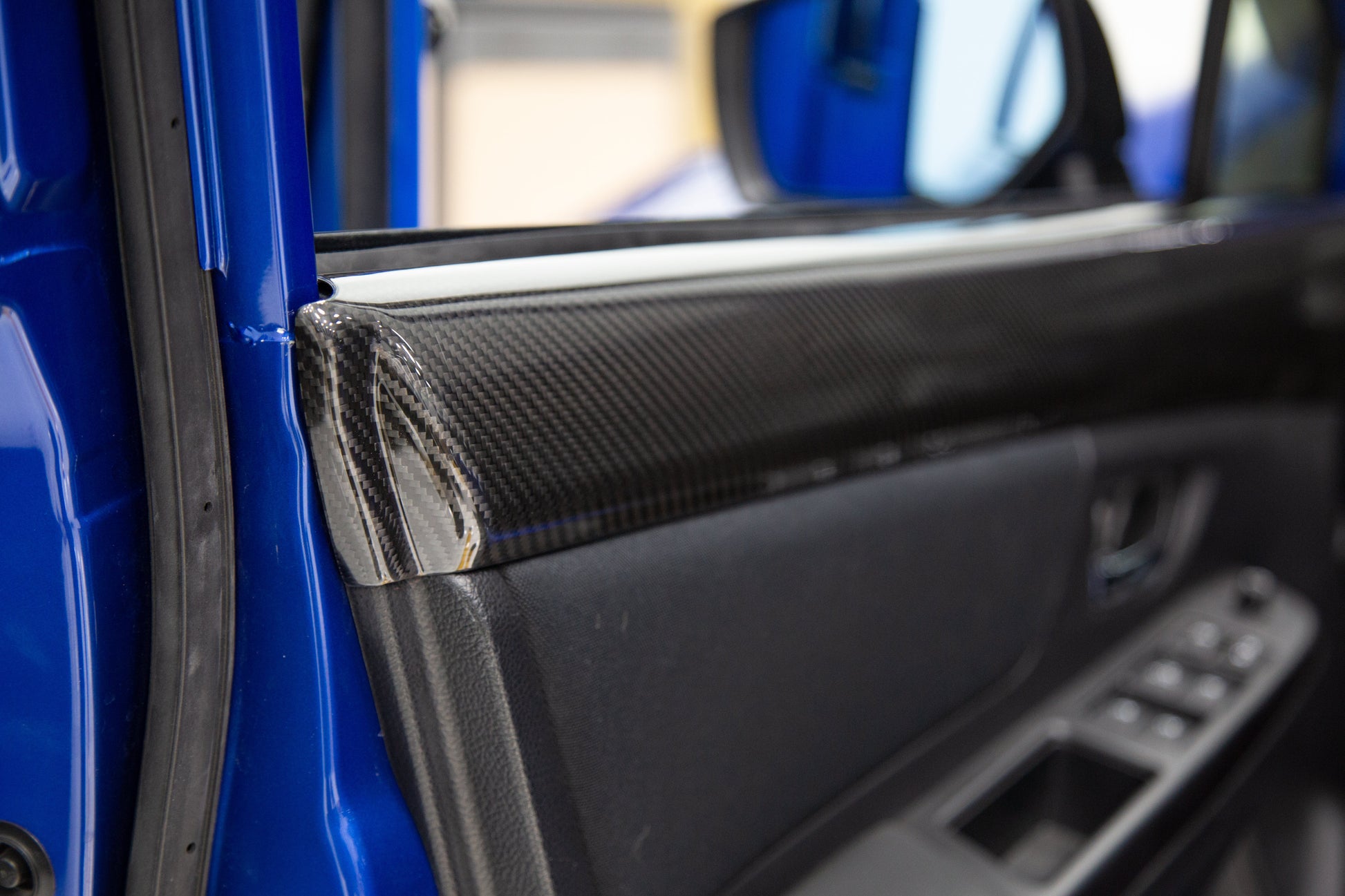OLM LE Dry Carbon Front Door Trim Upper Panels - 2015-2021 WRX / STI by OLM