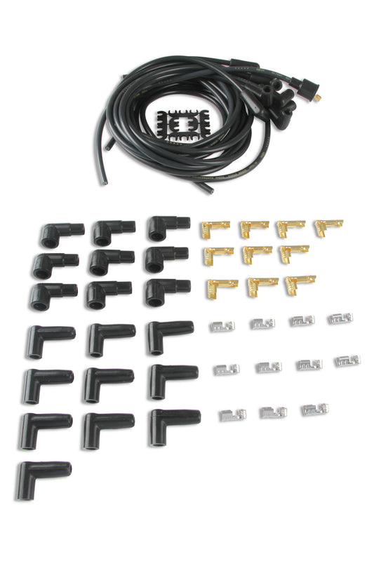 Spark Plug Wire Set- 8mm - Black Wire with Black 90 Deg Boots by ACCEL