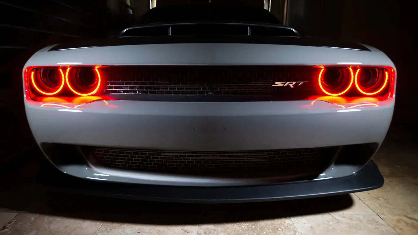 ORACLE Lighting 2015-2023 Dodge Challenger Dynamic ColorSHIFT Headlight Halo Kit - Surface Mount by ORACLE Lighting