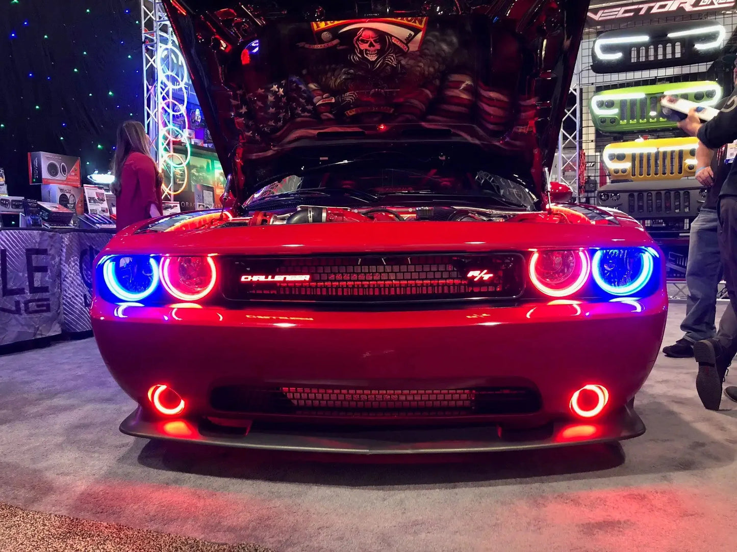 ORACLE Lighting 2008-2014 Dodge Challenger Dynamic ColorSHIFT Headlight Halo Kit - Surface Mount by ORACLE Lighting