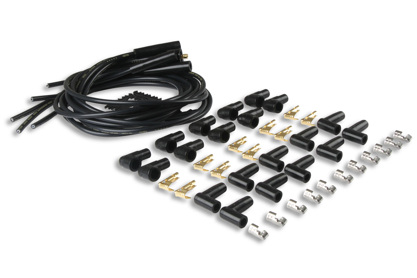 ACCEL 4040K, Spark Plug Wires, Super Stock, Spiral Core, 8mm, Black, Set by ACCEL