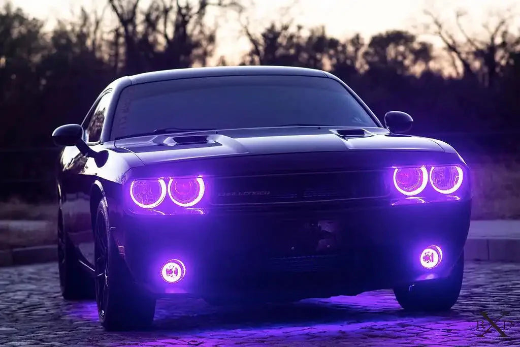 ORACLE Lighting 2008-2014 Dodge Challenger Dynamic ColorSHIFT Headlight Halo Kit - Surface Mount by ORACLE Lighting