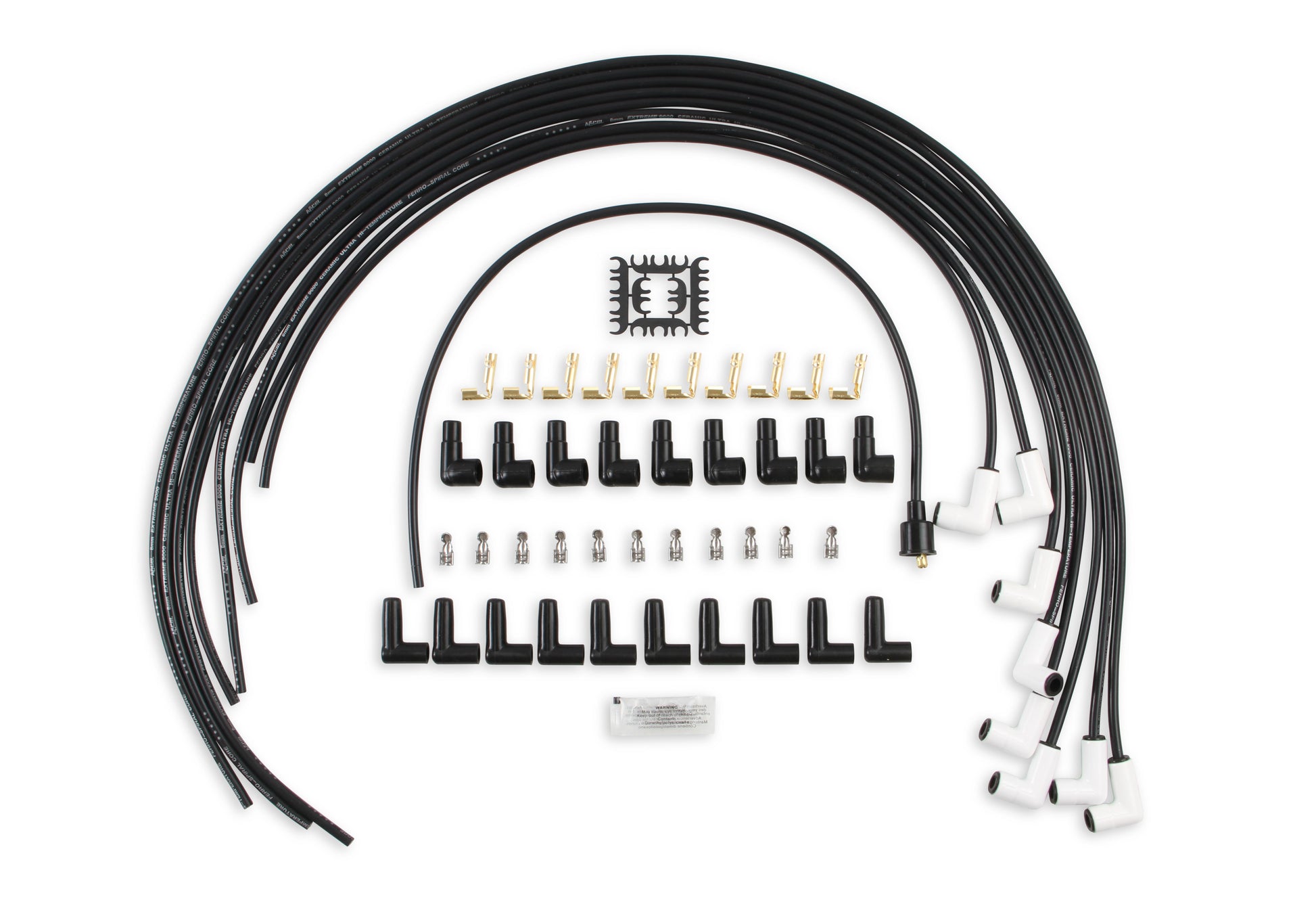 ACCEL 9001C, Spark Plug Wires, Pro Fit Ceramic, Spiral Core, 8mm, Black, Set by ACCEL