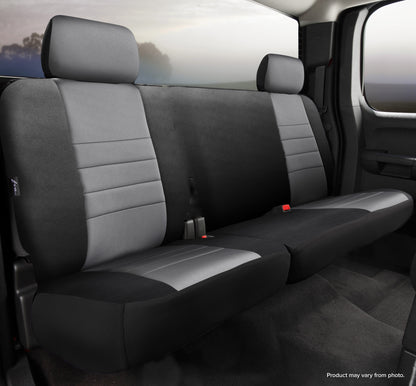 NP90 Series - Neoprene Custom Fit Rear Seat Cover- Black/Gray Center Panel by FIA