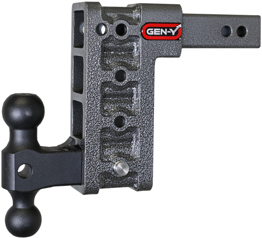 MEGA-DUTY 2" Shank 7.5" Drop 2K TW 16K Hitch & GH-051 Dual-Ball by GEN-Y Hitch