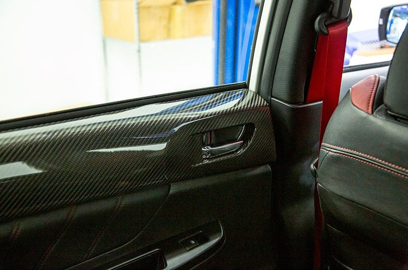 OLM LE Dry Carbon Fiber Rear Door Trim Upper Panels - 2015-2021 Subaru WRX / STI by OLM