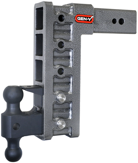 MEGA-DUTY 3" Shank 12" Drop 3.5K TW 32K Hitch with Dual-Ball & Pintle Lock by GEN-Y Hitch