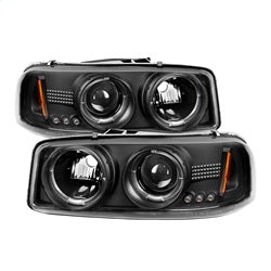 (Spyder Signature) Projector Headlights - LED Halo - Black by Spyder Auto