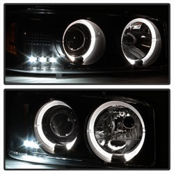 (Spyder Signature) Projector Headlights - LED Halo - Black by Spyder Auto