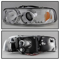 (Spyder Signature) Projector Headlights - LED Halo - Chrome by Spyder Auto