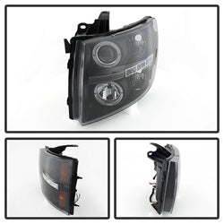 (Spyder Signature) Projector Headlights - LED Halo - Black by Spyder Auto