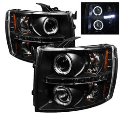(Spyder Signature) Projector Headlights - LED Halo - Black by Spyder Auto