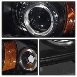 (Spyder Signature) Projector Headlights - LED Halo - Black by Spyder Auto