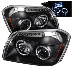 (Spyder Signature) Projector Headlights - LED Halo - Black by Spyder Auto