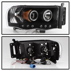 (Spyder Signature) Projector Headlights - LED Halo - Black by Spyder Auto