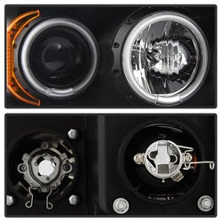 (Spyder Signature) Projector Headlights - LED Halo - Black by Spyder Auto