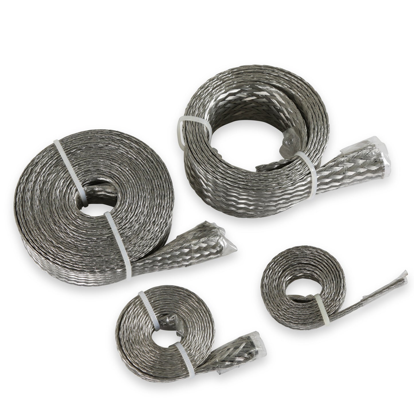 Mr. Gasket Flex-Braid Hose Sleeve Kit - Silver by Mr Gasket