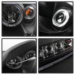 (Spyder Signature) Projector Headlights - LED Halo - Black by Spyder Auto