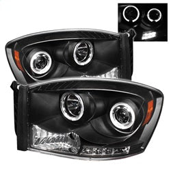 (Spyder Signature) Projector Headlights - LED Halo - Black by Spyder Auto