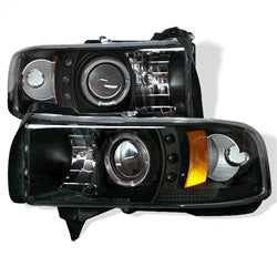 (Spyder Signature) Projector Headlights - LED Halo - Black by Spyder Auto